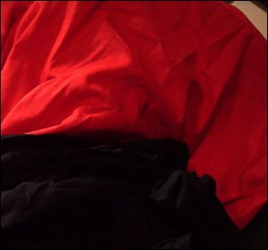 the pre-washed linen next to the black linen/cotton blend I'd hoped would take some of the neon-ness away. It didn't.